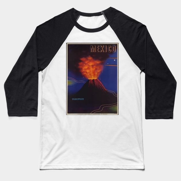 Mexico Volcano Baseball T-Shirt by Yaelledark